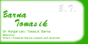 barna tomasik business card